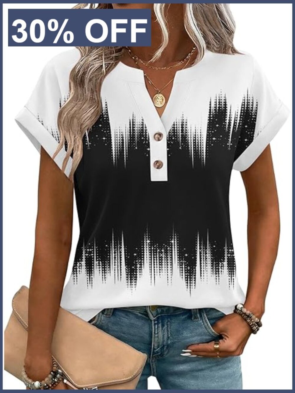 Women V Neck Short Sleeve Blouse Dressy Casual Work Top
